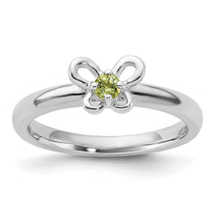 Sterling Silver Stackable Expressions Peridot Ring