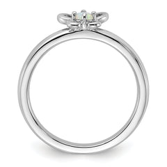 Sterling Silver Stackable Expressions Created Opal Ring