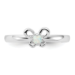 Sterling Silver Stackable Expressions Created Opal Ring