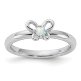 Sterling Silver Stackable Expressions Created Opal Ring