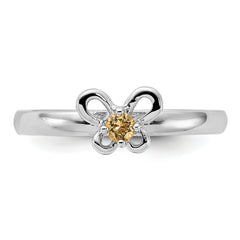 Sterling Silver Stackable Expressions Citrine Ring