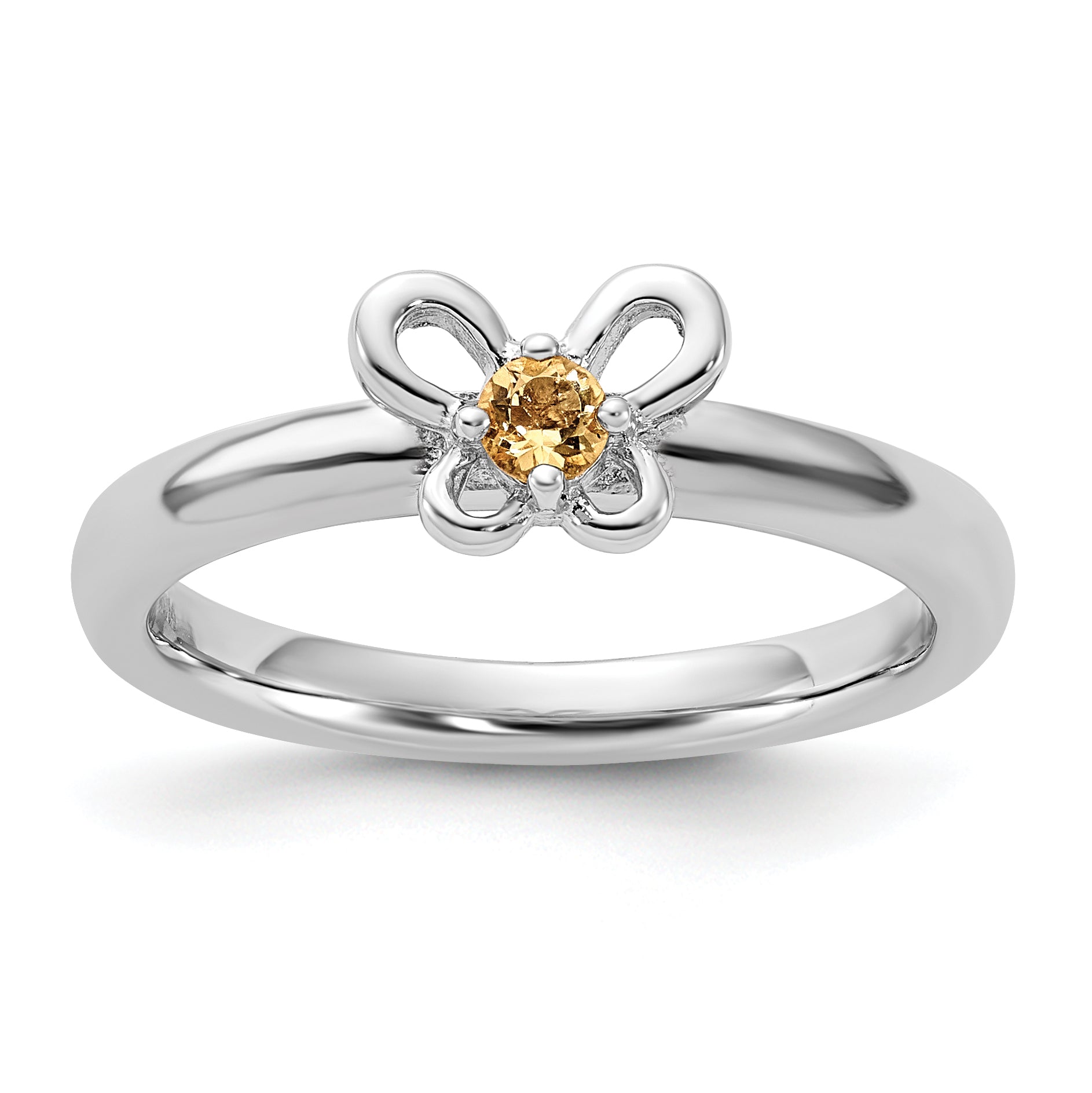 Sterling Silver Stackable Expressions Citrine Ring