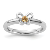 Sterling Silver Stackable Expressions Citrine Ring