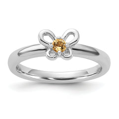 Sterling Silver Stackable Expressions Citrine Ring