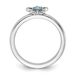 Sterling Silver Stackable Expressions Blue Topaz Ring