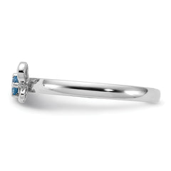 Sterling Silver Stackable Expressions Blue Topaz Ring