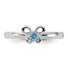 Sterling Silver Stackable Expressions Blue Topaz Ring