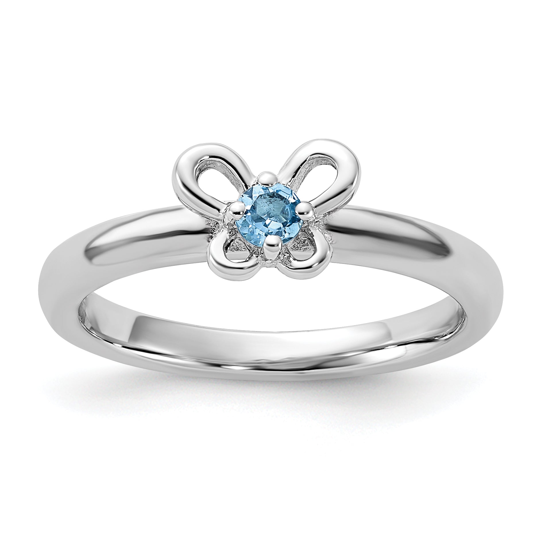 Sterling Silver Stackable Expressions Blue Topaz Ring