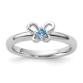 Sterling Silver Stackable Expressions Blue Topaz Ring
