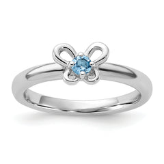 Sterling Silver Stackable Expressions Blue Topaz Ring