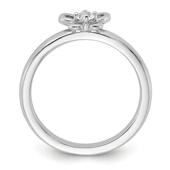 Sterling Silver Stackable Expressions Created White Sapphire Ring