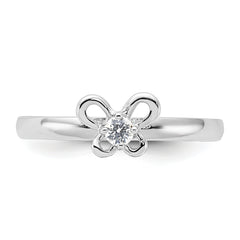 Sterling Silver Stackable Expressions Created White Sapphire Ring