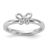 Sterling Silver Stackable Expressions Created White Sapphire Ring