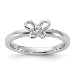 Sterling Silver Stackable Expressions Created White Sapphire Ring