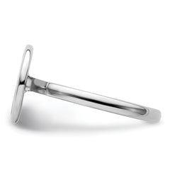 Sterling Silver Stackable Expressions Pol. Black Enameled Peace Sign Ring