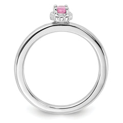 Sterling Silver Stackable Expressions Created Pink Sapphire Ring