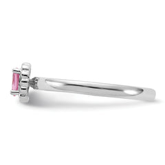 Sterling Silver Stackable Expressions Created Pink Sapphire Ring