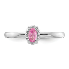 Sterling Silver Stackable Expressions Created Pink Sapphire Ring
