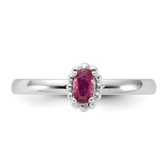 Sterling Silver Stackable Expressions Created Ruby Ring