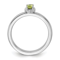Sterling Silver Stackable Expressions Peridot Ring