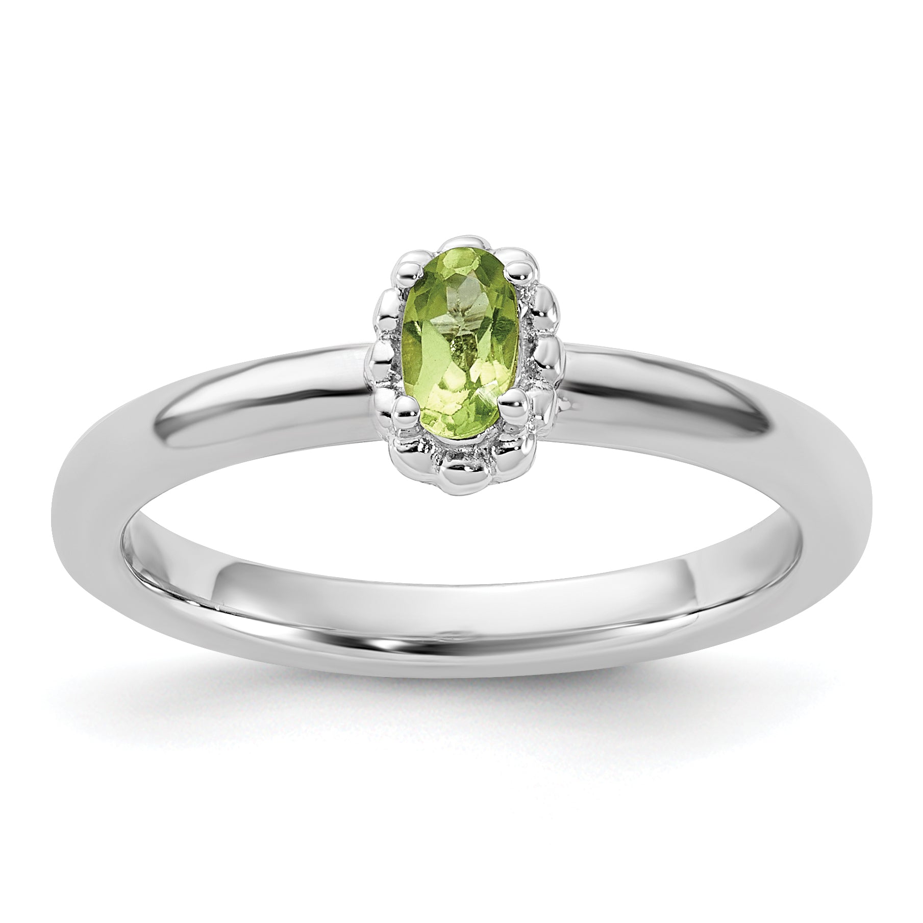 Sterling Silver Stackable Expressions Peridot Ring