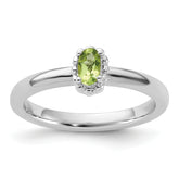 Sterling Silver Stackable Expressions Peridot Ring