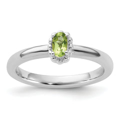 Sterling Silver Stackable Expressions Peridot Ring
