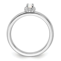 Sterling Silver Stackable Expressions Created Opal Ring