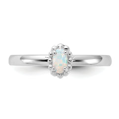 Sterling Silver Stackable Expressions Created Opal Ring