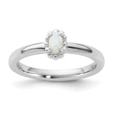 Sterling Silver Stackable Expressions Created Opal Ring
