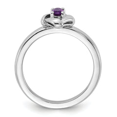 Sterling Silver Stackable Expressions Amethyst Ring