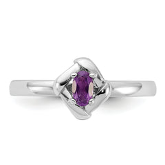 Sterling Silver Stackable Expressions Amethyst Ring