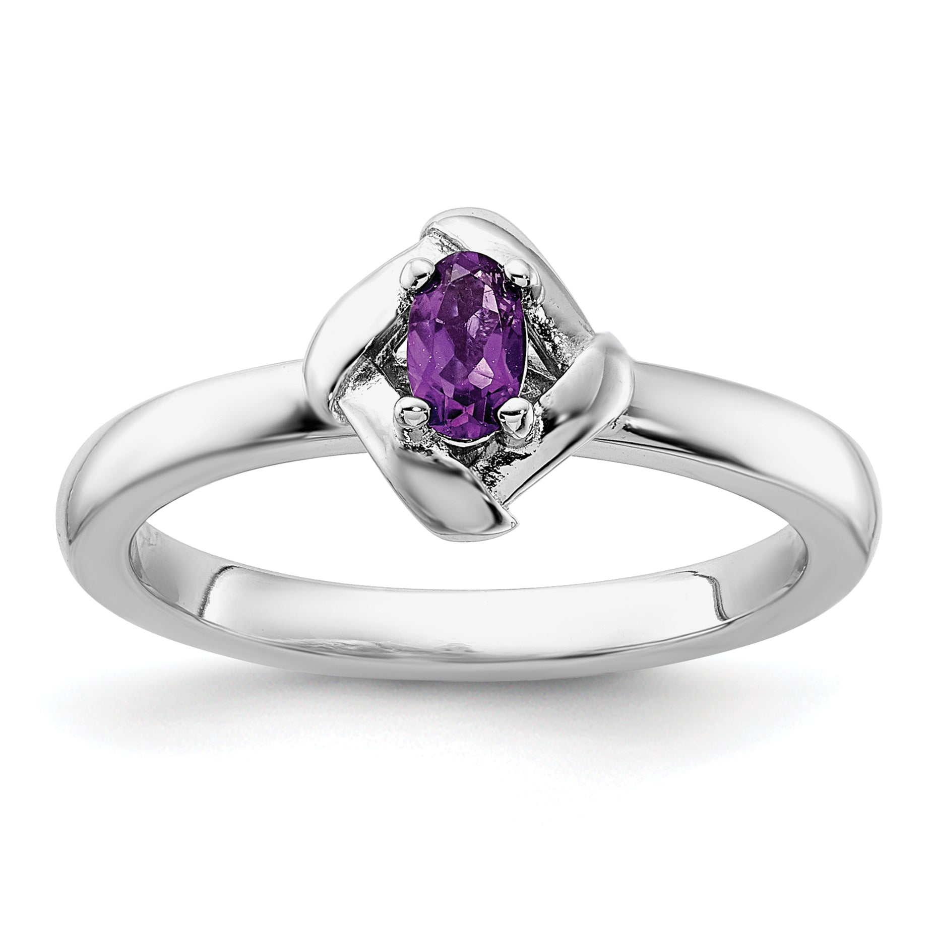 Sterling Silver Stackable Expressions Amethyst Ring