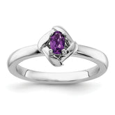 Sterling Silver Stackable Expressions Amethyst Ring