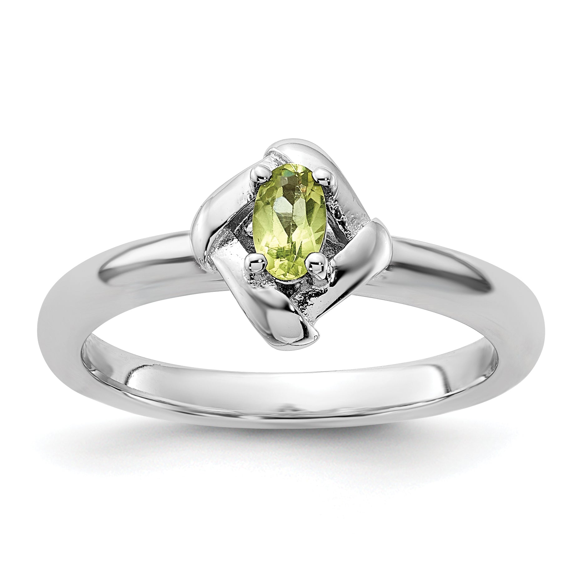 Sterling Silver Stackable Expressions Peridot Ring