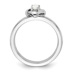 Sterling Silver Stackable Expressions Created Opal Ring