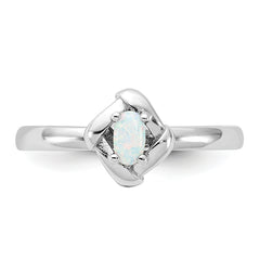 Sterling Silver Stackable Expressions Created Opal Ring