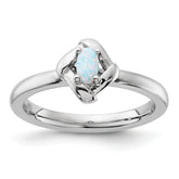 Sterling Silver Stackable Expressions Created Opal Ring
