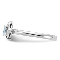 Sterling Silver Stackable Expressions Aquamarine Ring