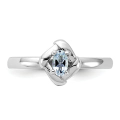 Sterling Silver Stackable Expressions Aquamarine Ring