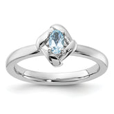 Sterling Silver Stackable Expressions Aquamarine Ring