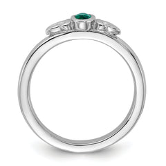 Sterling Silver Stackable Expressions Created Emerald Ring