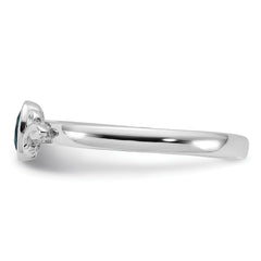 Sterling Silver Stackable Expressions Created Emerald Ring