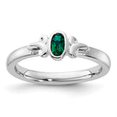 Sterling Silver Stackable Expressions Created Emerald Ring