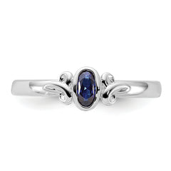 Sterling Silver Stackable Expressions Created Sapphire Ring