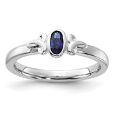 Sterling Silver Stackable Expressions Created Sapphire Ring