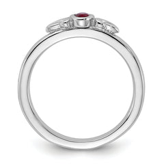 Sterling Silver Stackable Expressions Created Ruby Ring