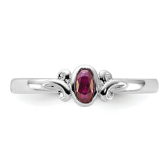 Sterling Silver Stackable Expressions Created Ruby Ring
