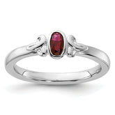 Sterling Silver Stackable Expressions Created Ruby Ring