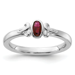 Sterling Silver Stackable Expressions Created Ruby Ring
